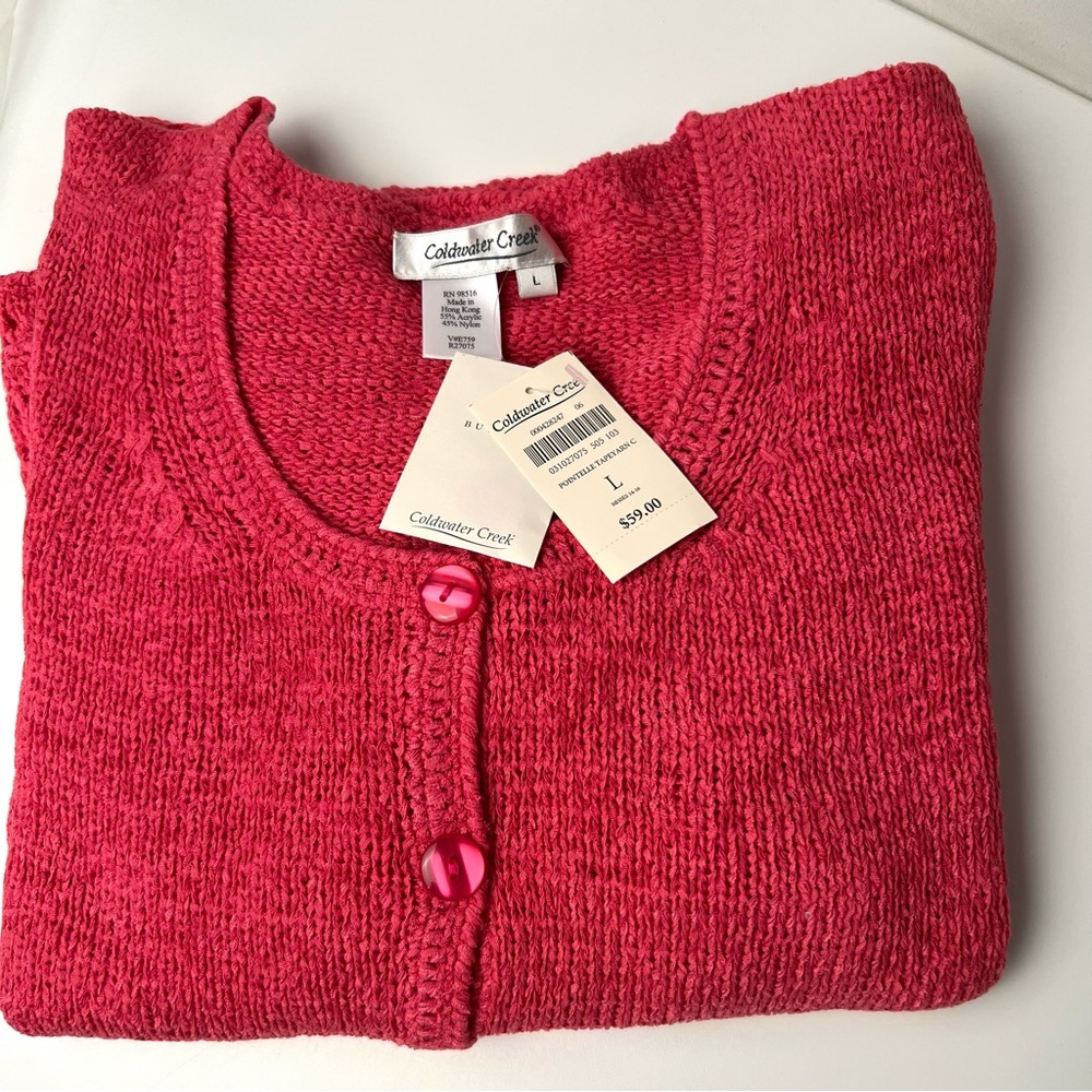 Coldwater Creek Red Knit Cardigan